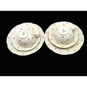 Vintage Two 3pc Seltmann Weiden Gertrud Tea Cup Cake or Salad Plate Sets Germany